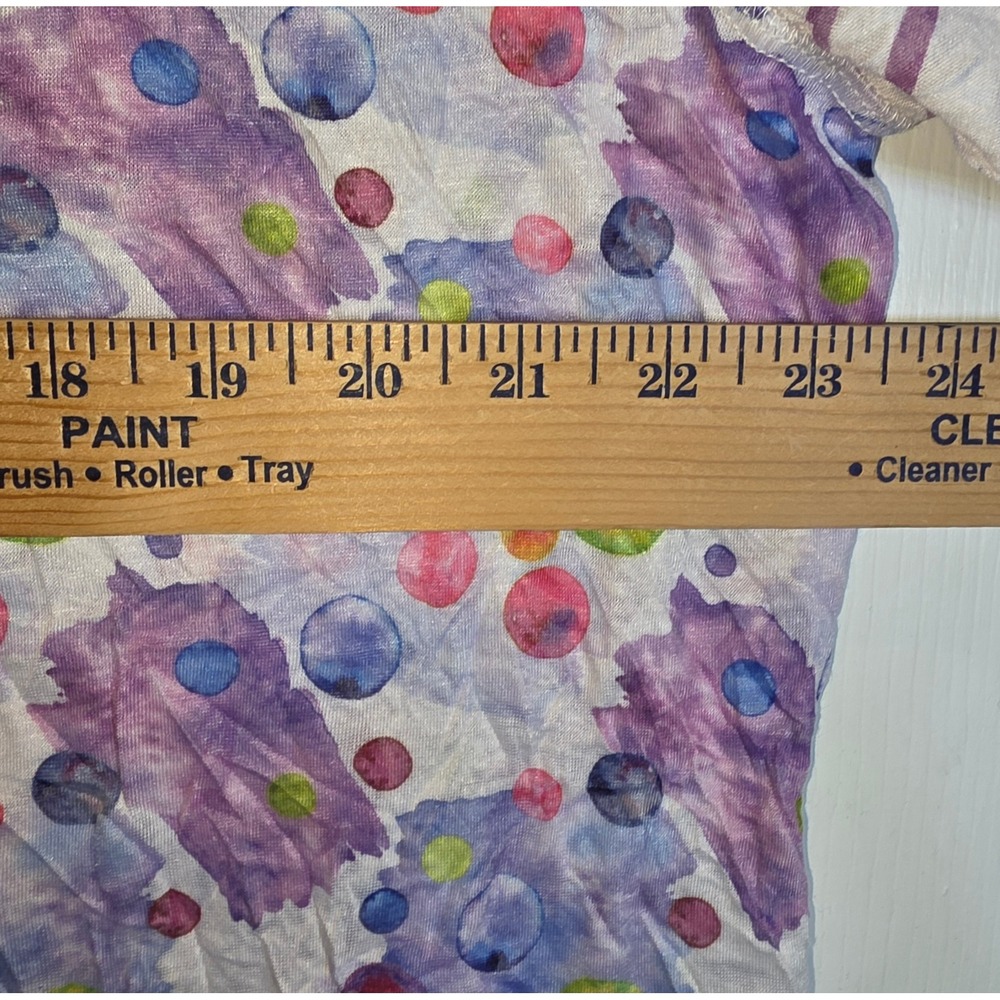 Shana Floral Stripe 3/4 Sleeve V-Neck Tunic Top XL Purple Blue3/ - Picture 12 of 15